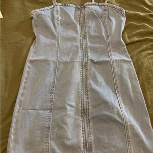 Forever 21 Blue Mini Sheath Dress with Spaghetti Straps for Casual Night Out